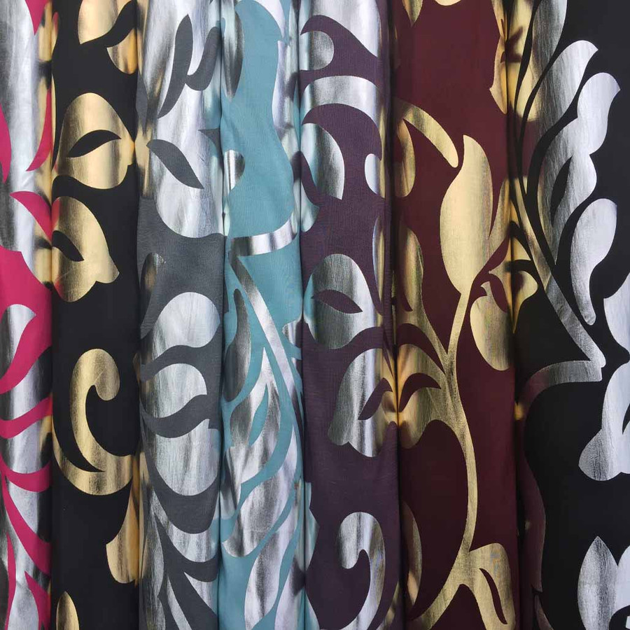 Symphony Floral Foil Print Taffeta Fabric Symphony Floral Foil Print Taffeta Fabric