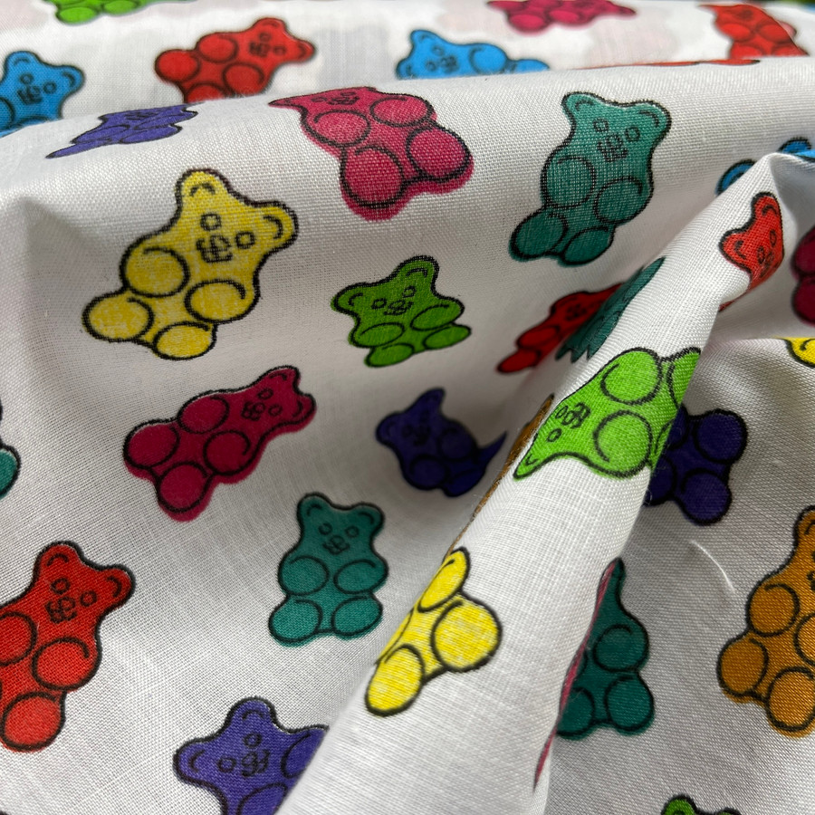 Jelly babies Sweets Printed Polycotton Fabric Jelly babies Sweets Printed Polycotton Fabric