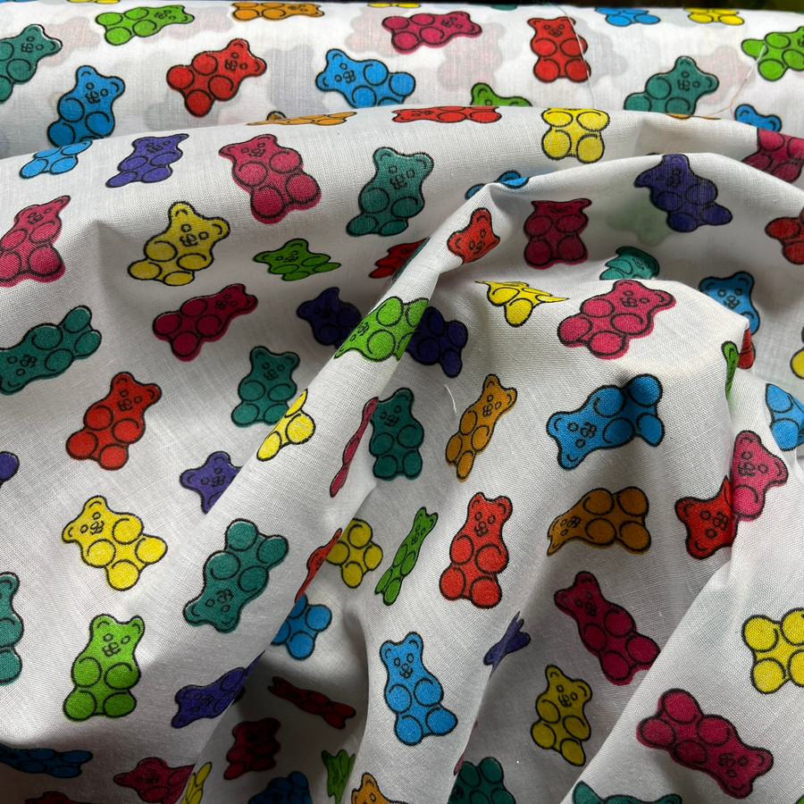 Jelly babies Sweets Printed Polycotton Fabric Jelly babies Sweets Printed Polycotton Fabric