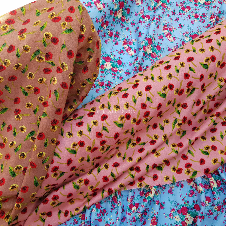 D'Lush Poppy Viscose Fabric, Brown D'Lush Poppy Viscose Fabric, Brown