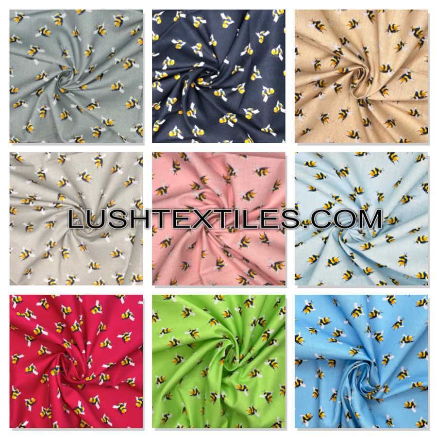 Crafty Bumble Bee Buzzy Bumblebee 100% Cotton Fabric, 140cm Wide Crafty Bumble Bee Buzzy Bumblebee 100% Cotton Fabric, 140cm Wide