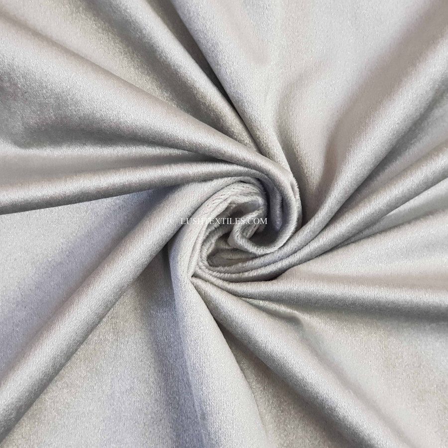 Bellissimo Plush Velvet Upholstery Fabric, Silver Bellissimo Plush Velvet Upholstery Fabric, Silver