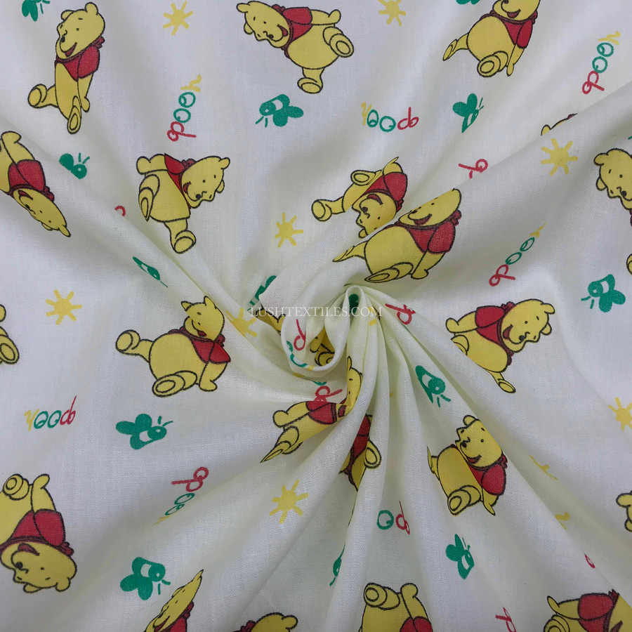 Pooh Bear Polycotton Craft Fabric, Cream Pooh Bear Polycotton Craft Fabric, Cream