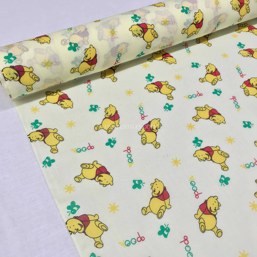 Pooh Bear Polycotton Craft Fabric, Cream Pooh Bear Polycotton Craft Fabric, Cream