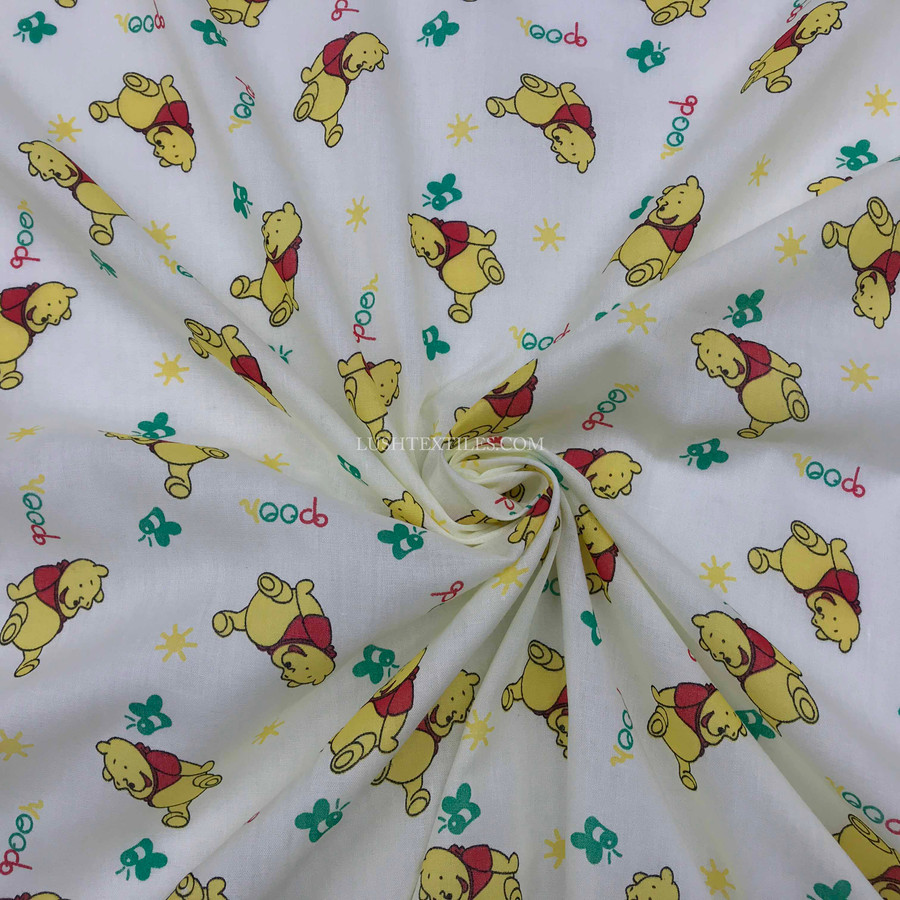Pooh Bear Polycotton Craft Fabric, Cream Pooh Bear Polycotton Craft Fabric, Cream