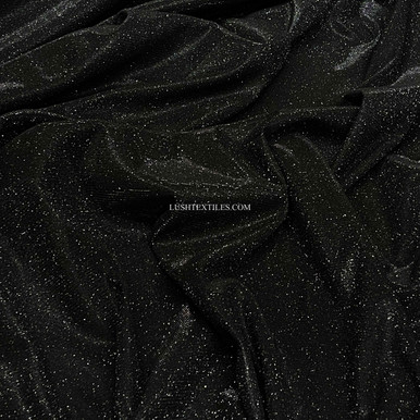 Moonlight Glitter Sparkle Stretch Fabric, Black - Prestige Wholesale ...