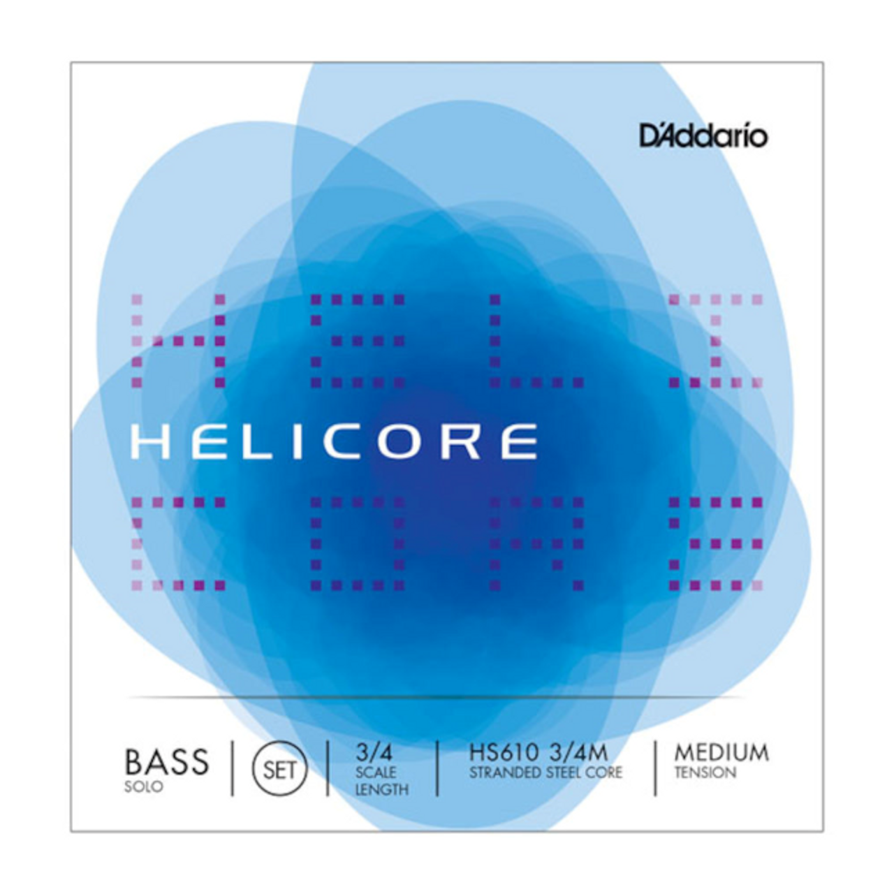 Helicore Solo Bass String Set, 3/4 Scale, Medium Tensio