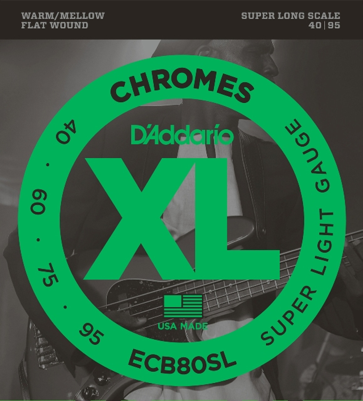 D'Addario ECB80 Bass Guitar Strings, Light, 40-95, Super Long Scale