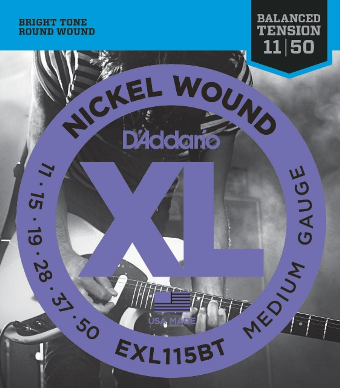 D'Addario EXL115BT Nickel Wound Electric Guitar Strings, Balanced Tension Medium, 11-50