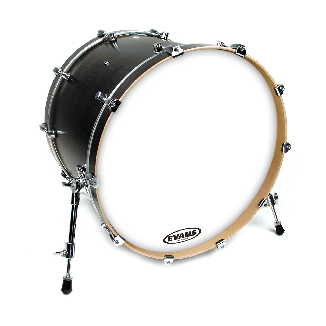 Evans EQ3 Resonant Coated White Bass Drum Head, 24 Inch