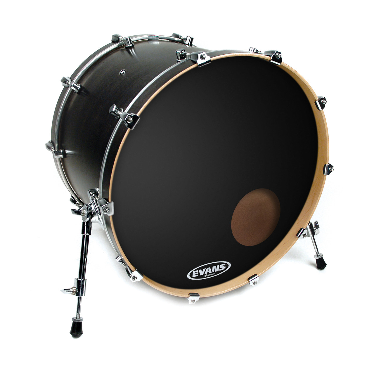Evans EQ3 Resonant Black Bass Drum Head, 22 Inch