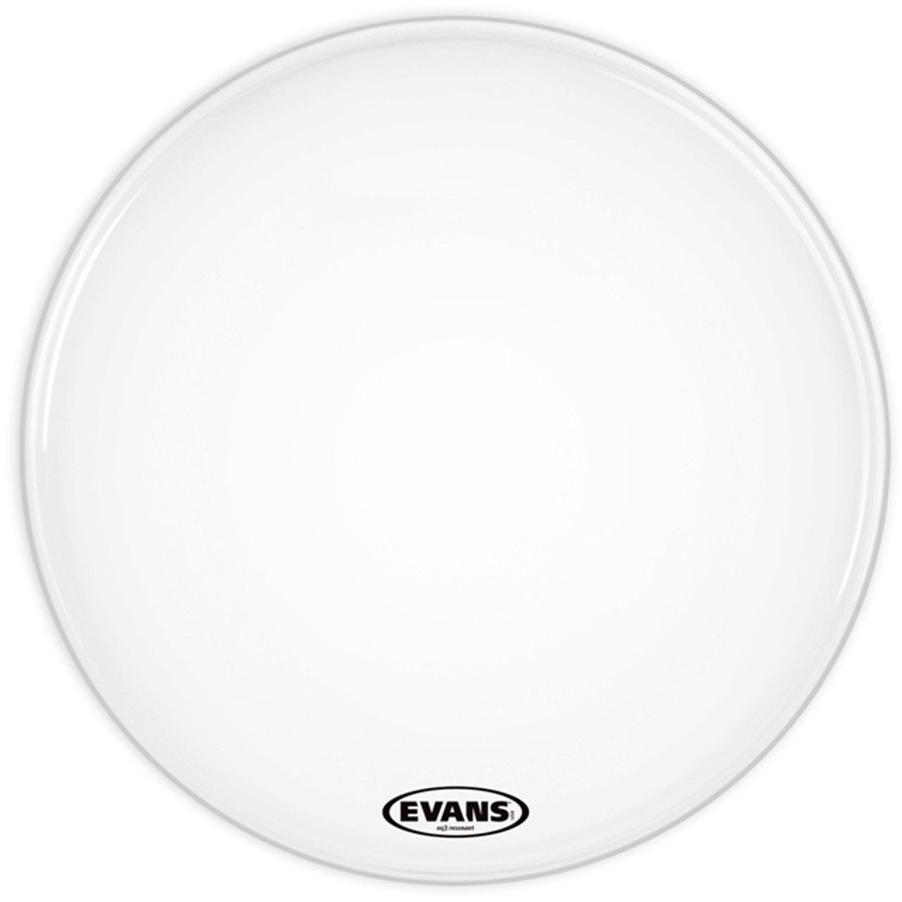 Evans EQ3 Resonant Smooth White Bass Drum Head, No Port, 20 Inch