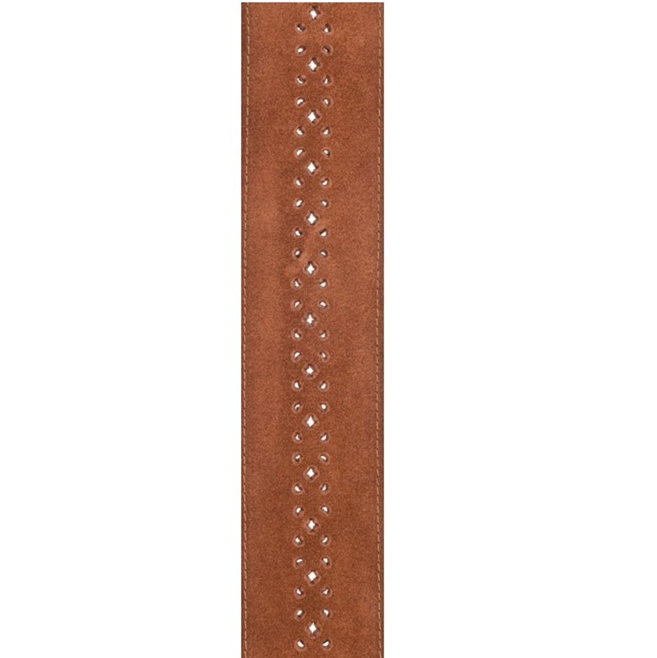 Planet Waves Vented Leather Guitar Strap, Camel Suede Rosette
