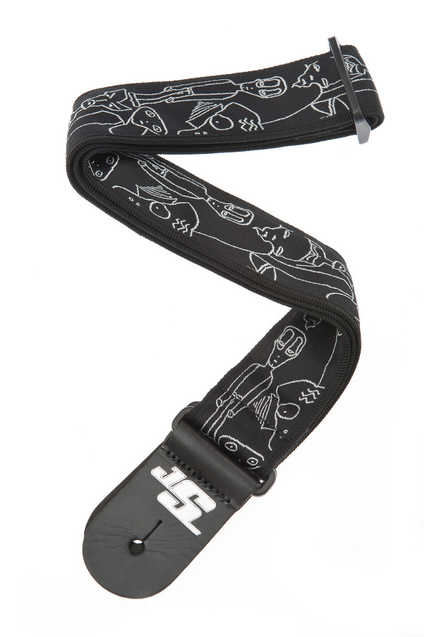 Planet Waves Joe Satriani Guitar Strap, Silver Sketches