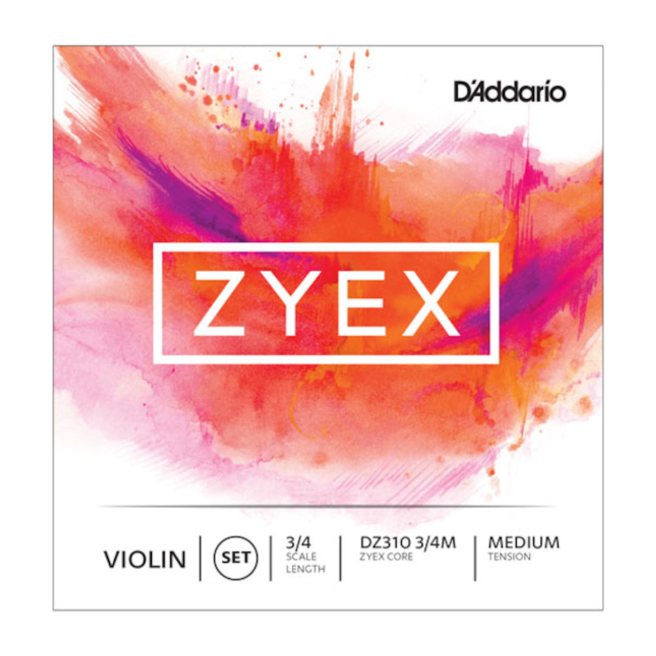 Zyex Violin String Set, 3/4 Scale, Medium Tension