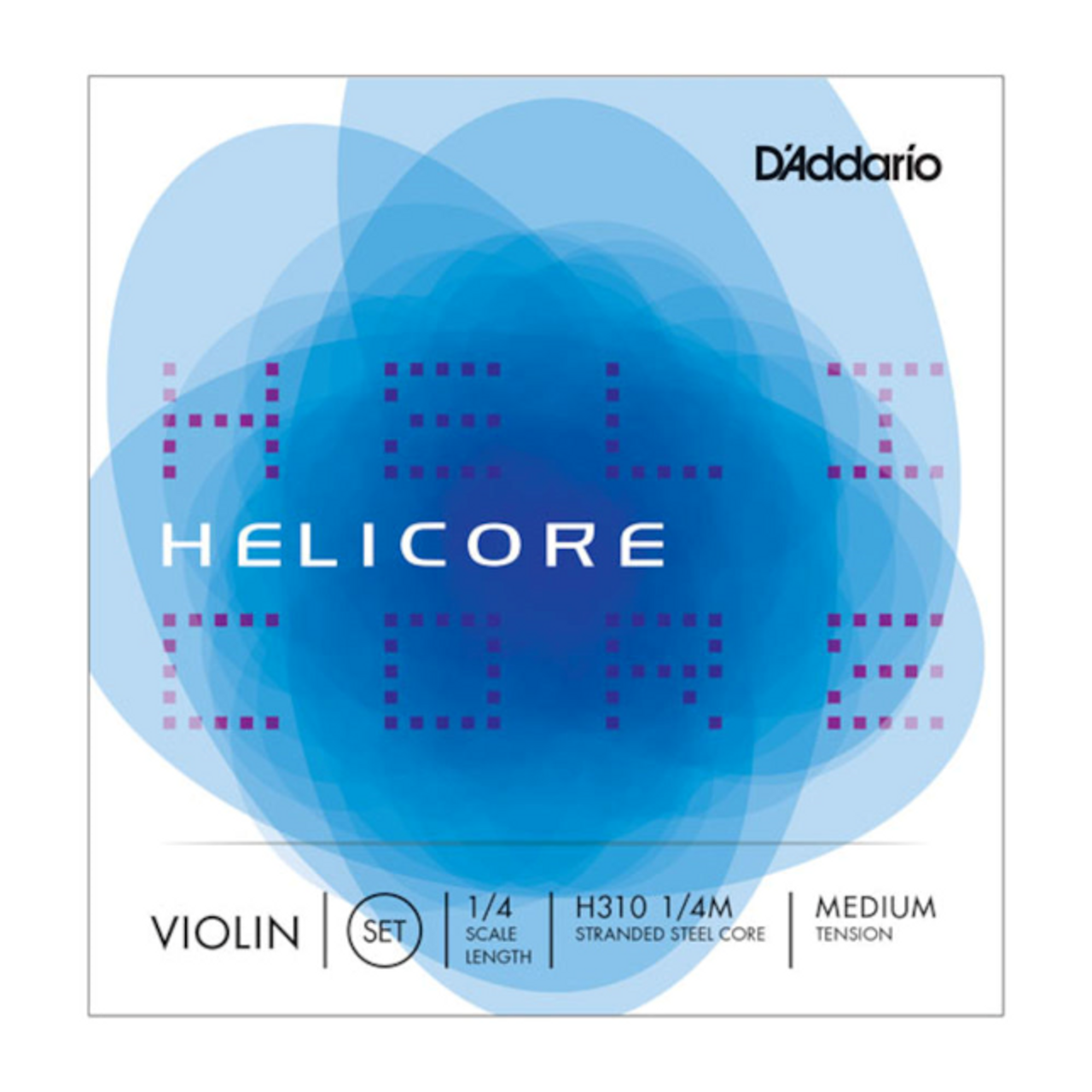 Helicore Violin String Set, 1/4 Scale, Medium Tension 