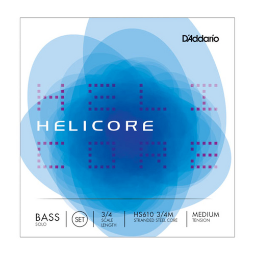 Helicore Solo Bass String Set, 3/4 Scale, Medium Tensio