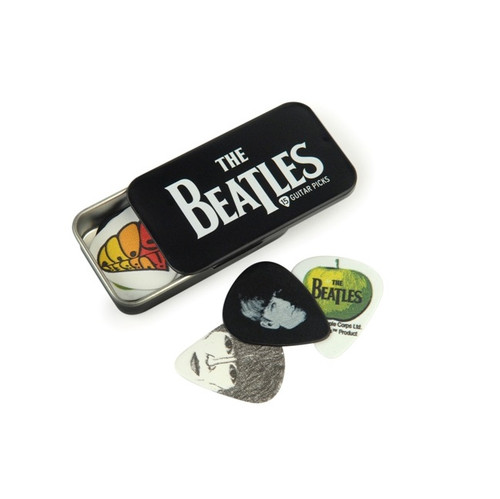 D'Addario Beatles Signature Guitar Pick Tins, Logo, 15 picks