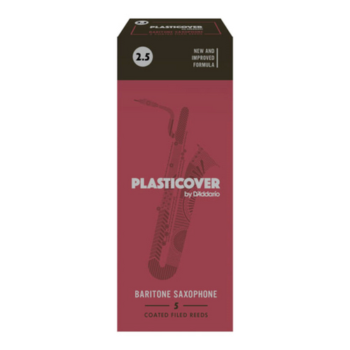 Plasticover by D'Addario Baritone Sax Reeds, Strength 1.5, 5-pack