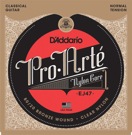 D'Addario EJ47 80/20 Bronze Pro-Arte Nylon Classical Guitar Strings, Normal Tension