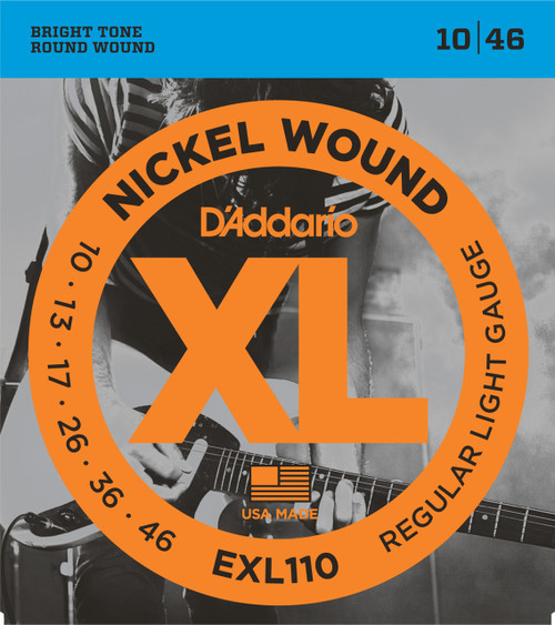 D'Addario EXL110+ Nickel Wound Electric Guitar Strings, Regular Light Plus, 10.5-48