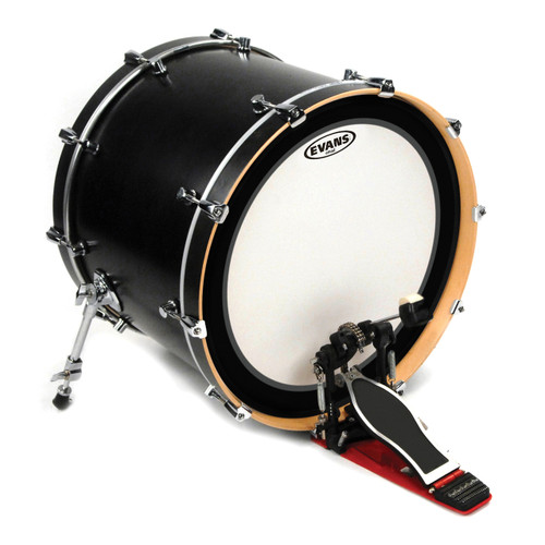 Evans EMAD Coated White Bass Drum Head, 18 Inch