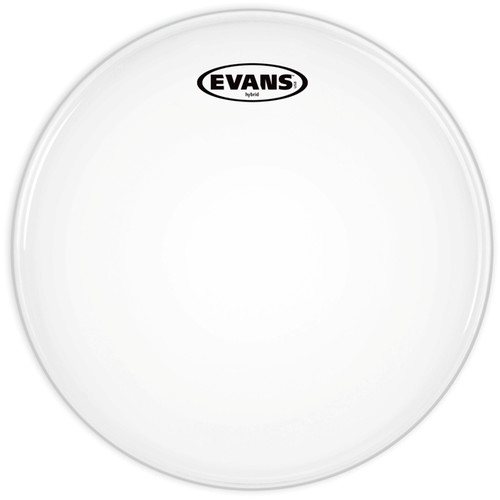 Evans Hybrid White Marching Snare Drum Head, 14 Inch