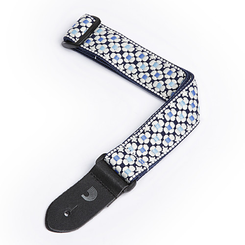 D'Addario 1.5" Nylon Ukulele Strap - Blue Flowers