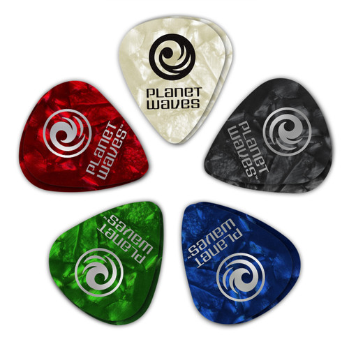 Planet Waves Assorted Pearl Celluloid Guitar Picks, 100 pack, Medium