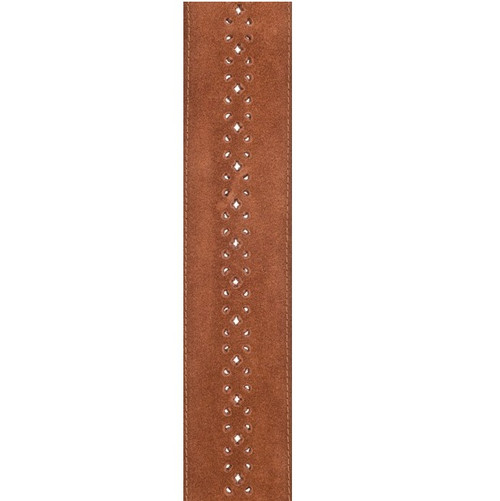 Planet Waves Vented Leather Guitar Strap, Camel Suede Rosette