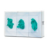 MARKETLAB BOWMAN TRIPLE GLOVE DISPENSERS - Glove Box Dispenser, Triple, Holds Three Boxes of Gloves, Two-Way Keyholes For Vertical or Horizontal Wall Mounting, Clear PETG Plastic, 15 13/16"W x 10"H x 3 13/16"D (Made in USA)