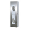 MARKETLAB BOWMAN VERTICAL GLOVE DISPENSERS - Glove Box Dispenser, Double, Space Saver, Holds Two Boxes of Gloves (End-to-End), Two-Way Keyholes For Vertical or Horizontal Wall Mounting, Stainless Steel, 5  5/8"W x 20"H x 3 15/16"D (Made in USA)