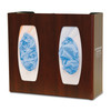 MARKETLAB BOWMAN GLOVE BOX DISPENSERS - Glove Box Dispenser, Double with Dividers, Holds 2 Boxes of Gloves, Three-Way Keyholes For Vertical or Horizontal Wall Mounting, Cherry Fauxwood ABS Plastic