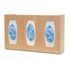 MARKETLAB BOWMAN GLOVE BOX DISPENSERS - Glove Box Dispenser, Triple with Dividers, Holds 3 Boxes of Gloves, Three-Way Keyholes For Vertical or Horizontal Wall Mounting, Maple Fauxwood ABS Plastic