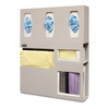 MARKETLAB BOWMAN PROTECTION ORGANIZER - Protection Organizer, Holds Flat Pack or Launderable Gowns, Three Boxes of Gloves, One Box of Face Masks & One Box of Face Shields, Keyholes For Wall Mounting, Door Hanger Cut-Out, Quartz ABS Plastic, 20 1/16"W