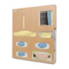 MARKETLAB BOWMAN PROTECTION ORGANIZER - Protection System, Two Sections Hold Variety of Gowns, 3 Boxes of Gloves, One Box of Earloop Face Mask, One Box of Shield Style Face Mask & Storage Shelf, Keyholes For Wall Mounting & Door Hanger Cut Out, Maple