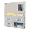 MARKETLAB BOWMAN PROTECTION ORGANIZER - Protection System, Holds Variety of Gowns, 3 Boxes of Gloves, One Box of Earloop Face Mask, One Box of Shield-Style Face Masks, and Built-in Storage Area, Keyholes For Wall Mounting or Door Hanger, Powder-Coate