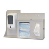 MARKETLAB BOWMAN RESPIRATORY HYGIENE STATION - Respiratory Hygiene Station, Locking: Dispensing unit mounting area, (Holds two boxes of masks, and one, two boxes of facial tissues) Hinged locking lid, Keyholes for wall mounting (Or can be mounted to 