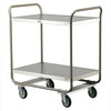 LAKESIDE UTILITY CARTS - STAINLESS STEEL TUBULAR MODEL - Medium Duty Cart, 2 Shelves, 22"W x 36"L x 40 5/8"H, 500 lb Capacity, 5" Swivel Casters, 911 Stainless Steel, 21" x 33" Shelf, 21½" Clearance