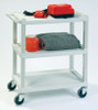 LAKESIDE UTILITY CARTS - PLASTIC - Cart, 3 Shelves, 17 1/8"W x 32½"L x 34 7/8"H, 4" Swivel Casters, Beige, 16" X 24" Shelf, 12 1/8" Clearance