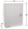 LAKESIDE NARCOTIC CABINETS - Narcotics Cabinet, Single Door, Single Lock, (3) Adjustable Shelves, Key Lock, 10" x 24" x 30", Beige