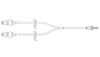 BD Minibore Bi-Fuse Extension Set, (2) MaxPlus Clear Needleless Connectors, (2) Removable Slide Clamps, Male Luer Lock, 6" Length, 1.2 mL PV, 50/cs (Continental US Only) - 6"