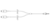 BD Minibore Bi-Fuse Extension Set, (2) MaxPlus Clear Needleless Connectors, (2) Removable Slide Clamps, Male Luer Lock, 6" Length, 1.2 mL PV, 50/cs (Continental US Only) - 6"