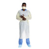 HALYARD BASICS OVER-THE-HEAD TRI-LAYER ISOLATION GOWN - BASIC Over-the-Head Isolation Gown, Tri-Layer AAMI2, Thumb Hooks w/ Elastic, Yellow, Universal, 100/cs (US Only)