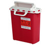 BD Sharps Collector, 3 Gallon, 15¾" x 13½" x 6", Counterbalanced Door, Made with 20% Recycled Plastic, Red, 10/cs (Continental US Only) - 13½", Red