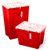 BD PGII Sharps Container, 18 Gallon, Duo Port Access Lid, Red, 7/cs (Continental US Only) - Red