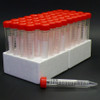GLOBE SCIENTIFIC RNASE/DNASE FREE CENTRIFUGE TUBES Centrifuge Tube, 15 mL, PS, Sterile, 50/rack, 10 rack/cs