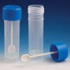 GLOBE SCIENTIFIC FECAL COLLECTION CONTAINERS Fecal Collection Container, 30 mL, PP, w/ Spoon and Screwcap, 500/cs