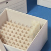 GLOBE SCIENTIFIC VIAL STORAGE Vial Storage Box, 64-Place, White, 96/cs (for 2" Vials)