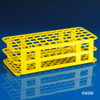 GLOBE SCIENTIFIC SNAP-N-RACKS Test Tube Rack, For 16 & 17mm Tubes, Holds 60 Tubes, Yellow